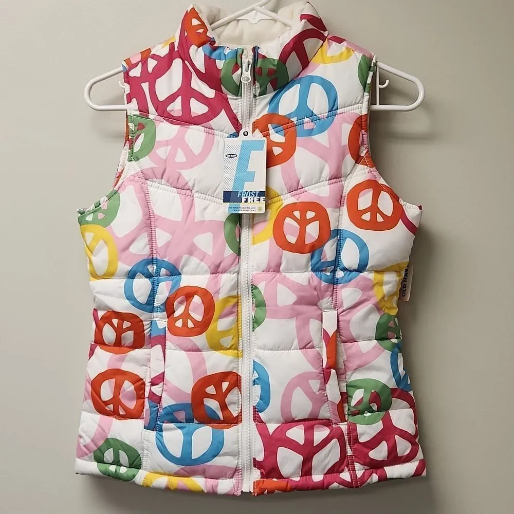 Old Navy Peace Sign Frost Free Vest XL 14